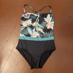 Skye Floral One-Piece Swimsuit Size L Tropical Print Adjustable Straps